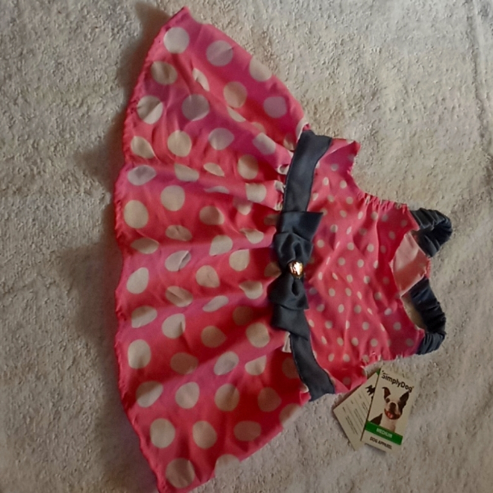 Pink poka dot puppy's dress